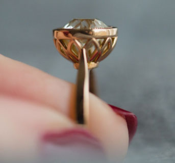 lin_ny's Rose Gold Bezel OEC Engagement Ring (Side View) - image by lin_ny