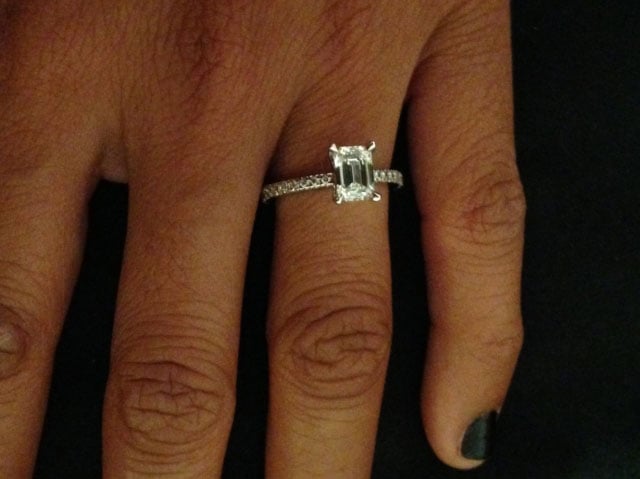 me&myboys's 10 Year Anniversary:  1.01 Ct Emerald Cut Ring (Top View of Featured Jewelry) - image by me&myboys