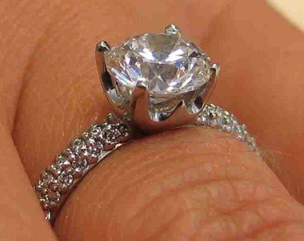 Stellamarina's 1.24 Carat Vatche Half Pave Engagement Ring (Side Angle View) - image by Stellamarina Stellamarina's 1.24 Carat Vatche Half Pave Engagement Ring (Side Angle View) - image by Stellamarina