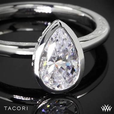 18k Yellow Gold Tacori 300-2PR Starlit Pear Bezel Solitaire Engagement Ring at Whiteflash