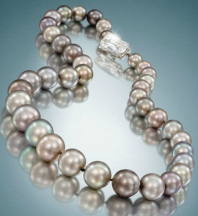 The Cowdray Pearls, a natural grey pearl necklace