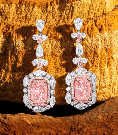 Sotheby's Hong Kong April 8 Auction: 'The Regalia' Fancy Pink Diamond Pendant Earrings