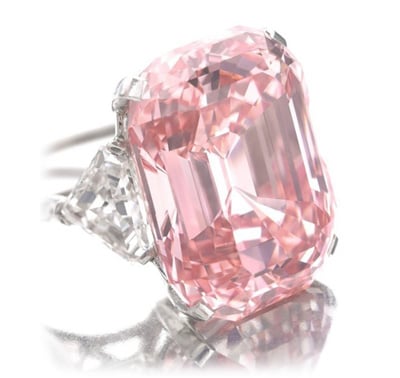The Graff Pink, a 24.78-carat fancy intense pink diamond
