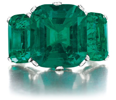 Three-Stone Colombian Emerald Ring, Christie's 2012