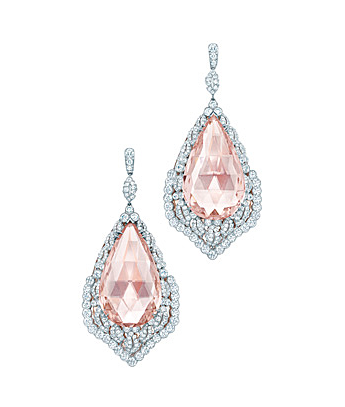 Tiffany 2013 Blue Book Collection morganite and diamond earrings