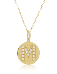 Vale Jewelry pavé initial disc necklace 