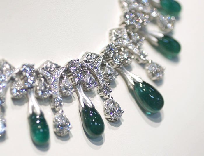 Emerald and diamond necklace by Van Craeynest