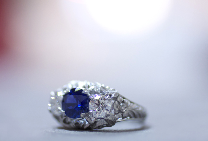 3-stone engagement ring by Van Craeynest