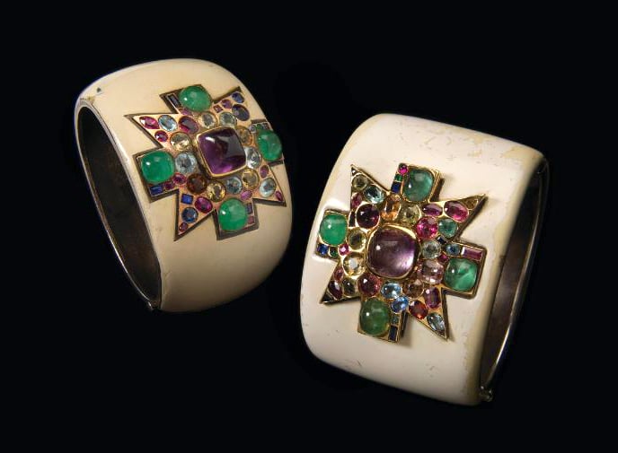 Coco Chanel's original Maltese Cross cuffs designed by Fulco di Verdura circa 1930