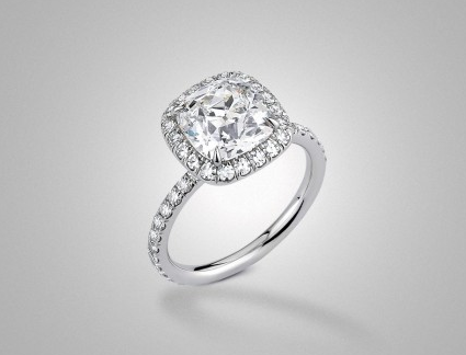 The Emilya Halo Solitaire with 2ct Vintage Cushion by Victor Canera