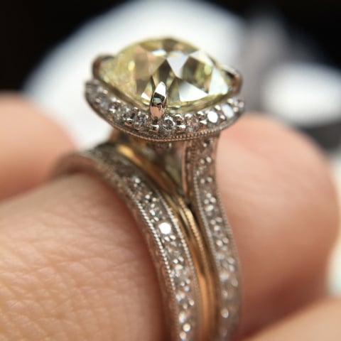 Vintage-style diamond engagement ring - Image by cjchumphries