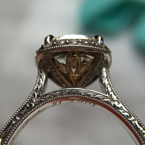 Vintage-style diamond engagement ring - Image by cjchumphries