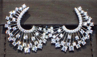 14K White Gold Diamond Drop Earrings at Gabriel & Co.