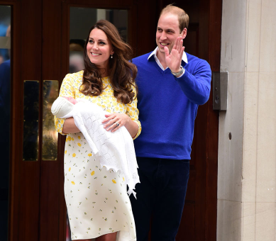 royal couple William and Catherine with Princess Charlotte