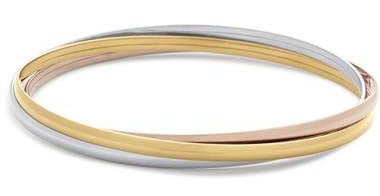 Trio Bangle Bracelet in 14k Yellow, White and Rose Gold