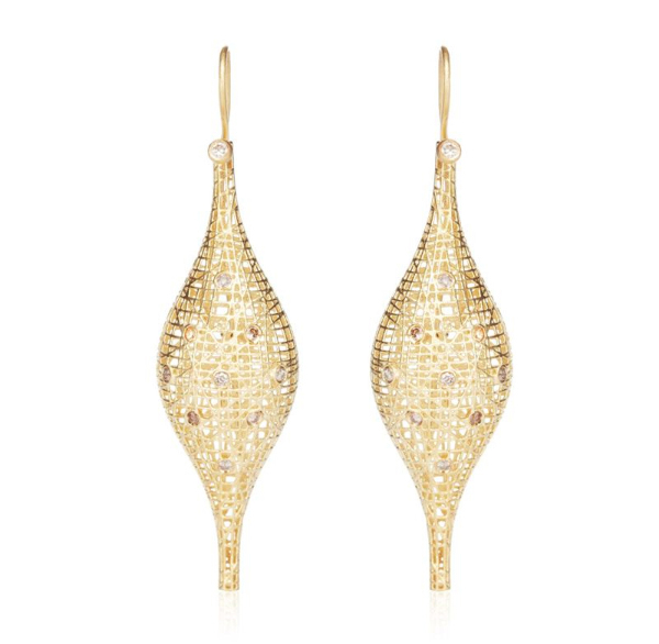 Yossi Harari Lace collection earrings in 18k yellow gold