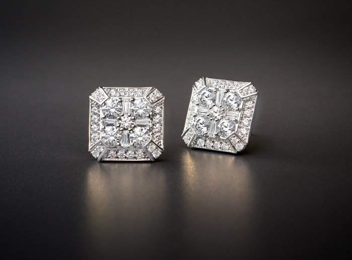 ZAC Zac Posen diamond earrings in 18k white gold at Blue Nile