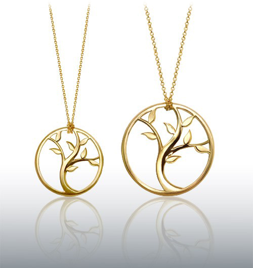 Alex Woo Tree of Life Pendants in 14k Yellow Gold