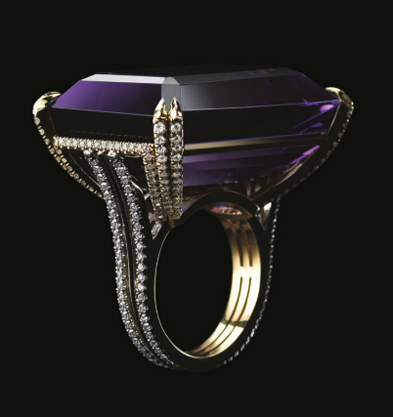 >Alexandra Mor amethyst and pave diamond ring ” width=”393″ height=”417″ /></p>
<p align=