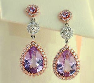 Amethyst Diamond Earrings