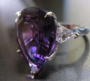 Amethyst Diamond Ring