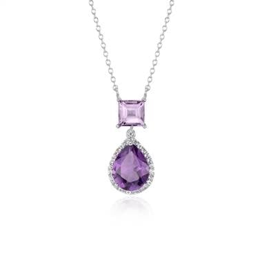 Lavender amethyst and amethyst teardrop pendant in sterling silver at Blue Nile Lavender amethyst and amethyst teardrop pendant in sterling silver at Blue Nile