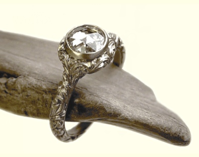 Anaconda rose cut diamond ring