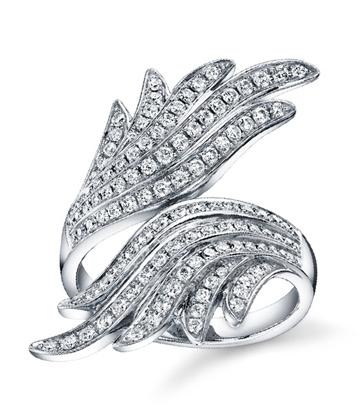 Anita Ko pave diamond fan ring