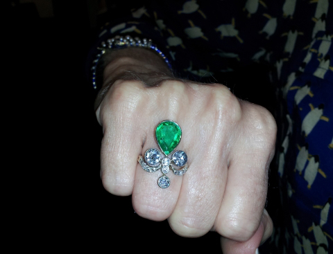 Antique emerald and diamond ring - image by bbziggy