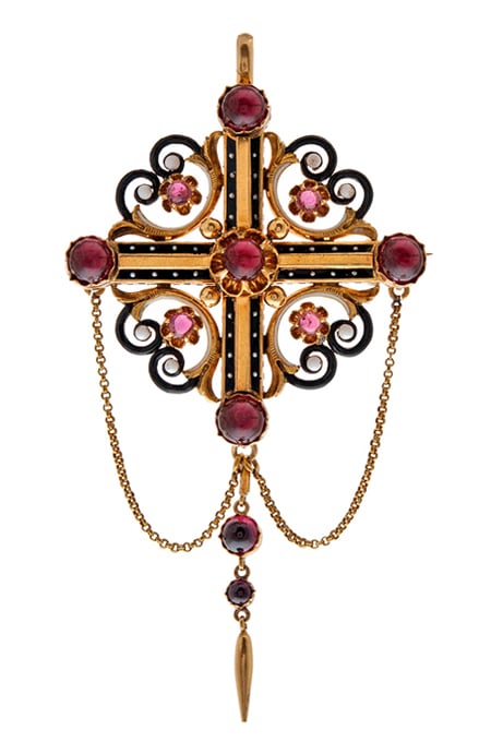 Victorian garnet brooch/pendant from Fourtane  at 1stdibs 