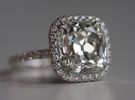 Cushion cut diamond ring