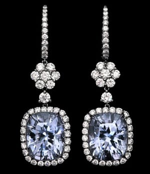 Aqumarine Diamond Earrings