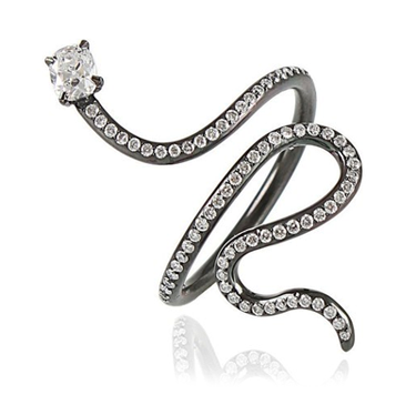 Arunashi diamond pavé snake ring • Marissa Collections