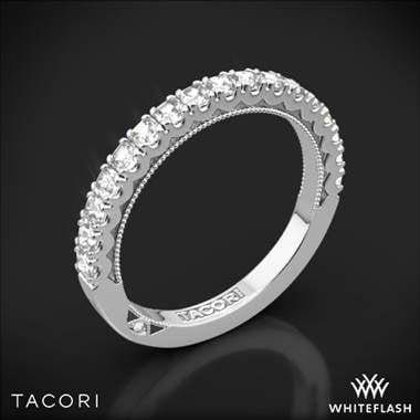 I adore this wedding band and placed a similar Tacori style on my wedding band list. Tacori clean crescent half eternity diamond wedding ring set in platinum at Whiteflash 