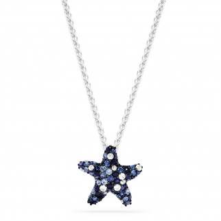 Sterling silver blue sapphire starfish pendant