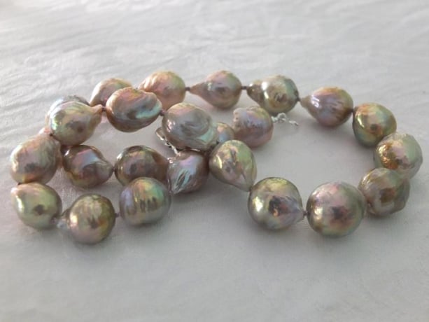 Baroque Metallic Freshwater Pearl Necklace by Catherine Cardellini Baroque Metallic Freshwater Pearl Necklace by Catherine Cardellini
