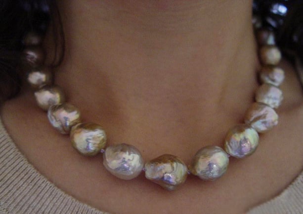 Baroque Metallic Freshwater Pearl Necklace Baroque Metallic Freshwater Pearl Necklace