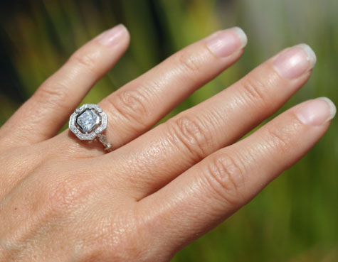 Beverley K halo diamond ring