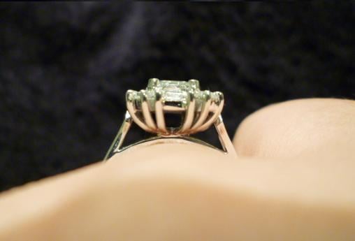 Bleeblue’s Halo engagement ring side view Bleeblue’s Halo engagement ring side view