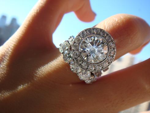 The wedding set won't always be paired with the new 5 stone, but even for a pic it's unbelievable The wedding set won't always be paired with the new 5 stone, but even for a pic it's unbelievable