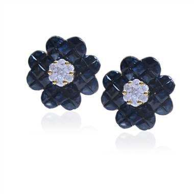 Sapphire and diamond earrings at I.D. Jewelry 