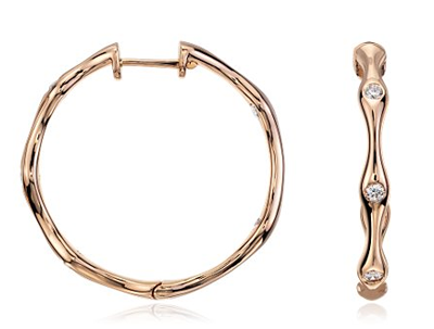 Blue Nile rose gold diamond hoops