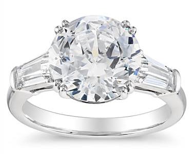 Blue Nile Studio Tapered Baguette Engagement Ring in Platinum (1/2 ct. tw.)