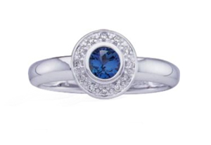 Blue Sapphire diamond ring