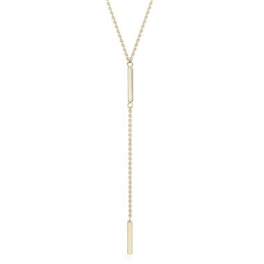 Double bar lariat Y-necklace set in 14K yellow gold at Blue Nile 