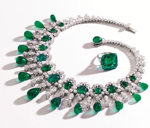 Brook Astor's emerald and diamond necklace and ring to be auctioned at Sotheby's