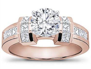 Channel-Set Princess Cut Engagement Setting