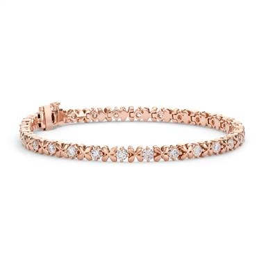 Studio rose petal diamond bracelet set in 18K rose gold at Blue Nile  