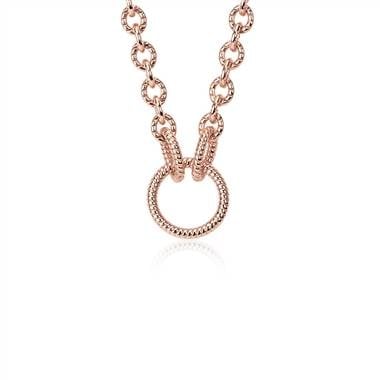 Textured link necklace in rose gold vermeil at Blue Nile  