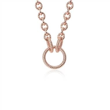 Textured link necklace in rose gold vermeil at Blue Nile  